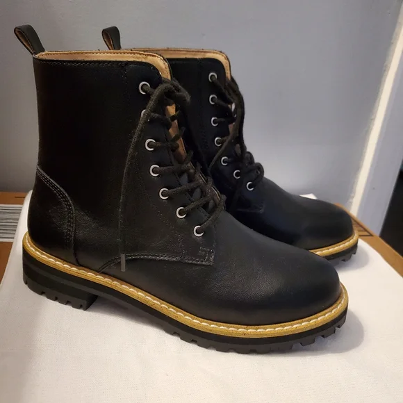 New Vici Brycen Black Lace Up Combat Boots 7 - Picture 7 of 8